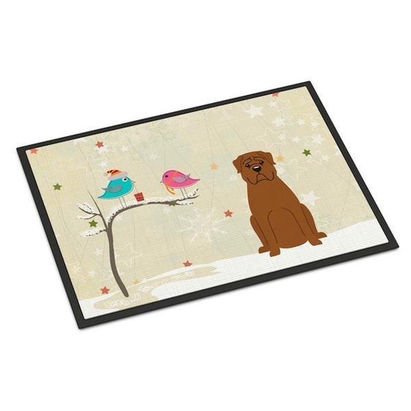 Carolines Treasures Christmas Presents Between Friends Dogue De Bourdeaux Indoor or Outdoor Mat, 18 x 0.25 x 27 in. BB2545MAT - main